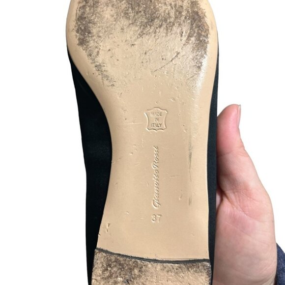 Gianvito Rossi women's shoes 37 US 7 black satin pointy toe flat designer Italy - Picture 8 of 8